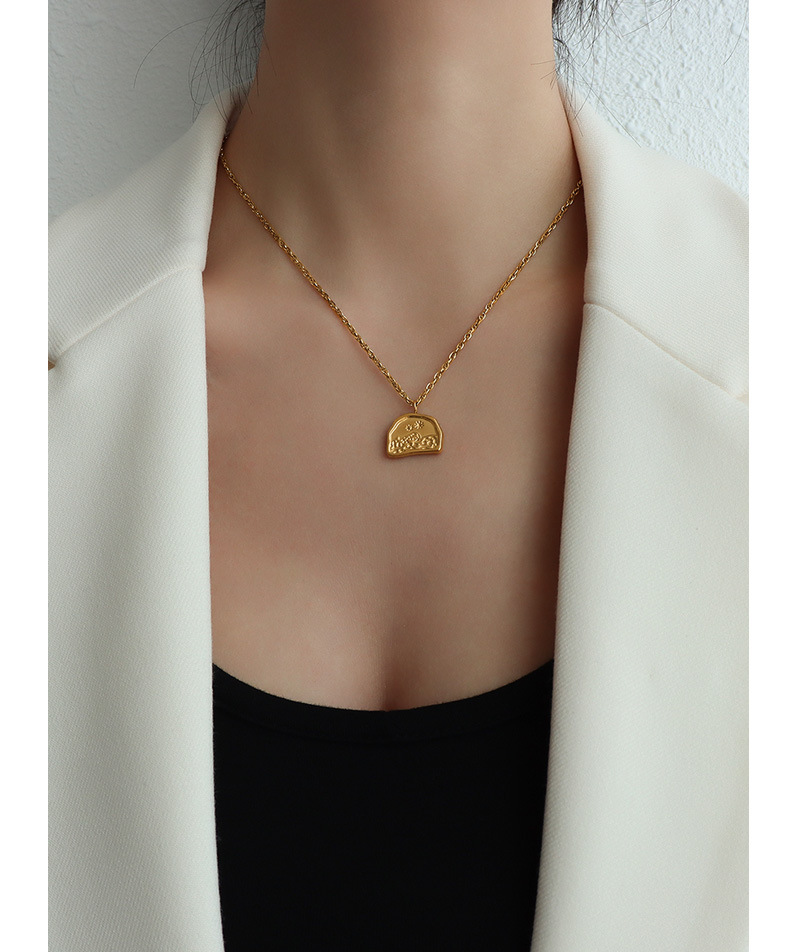 marka Han Mei Ying Xue Halb unregelmäßige Schlüsselbeinkette Hip Hop Nischendesign Titanstahl Goldschmuck_voghion.com