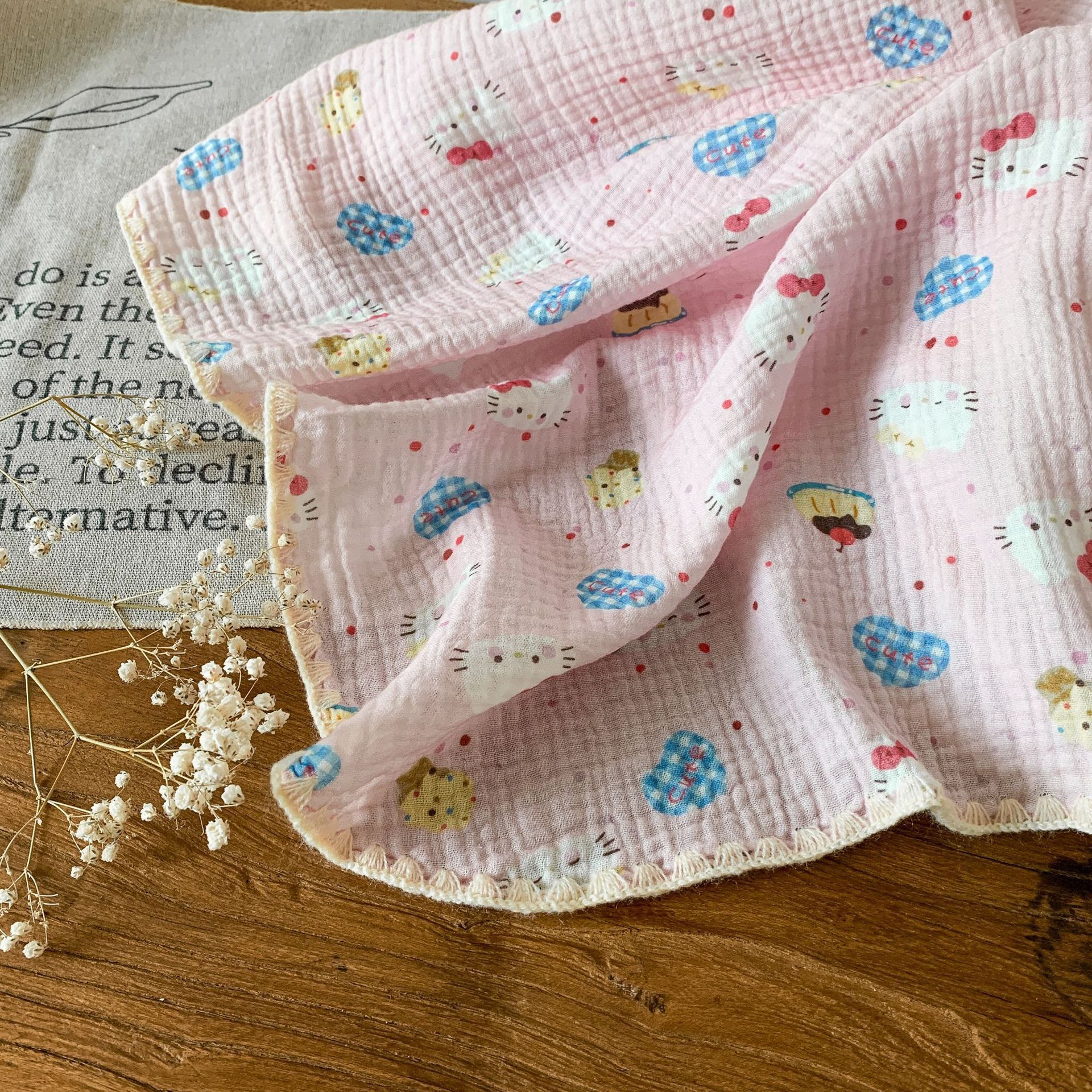 Caña pera ropa para niños manta para niños verano 2025 nuevos niños y niñas dibujos animados aire acondicionado manta bebé toalla de baño manta