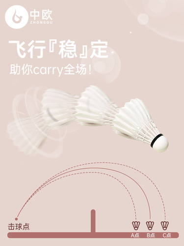 Pack of 15 badminton balls, durable and not easy to break, 6 goose-feather balls for indoor and outdoor competitions, windproof training