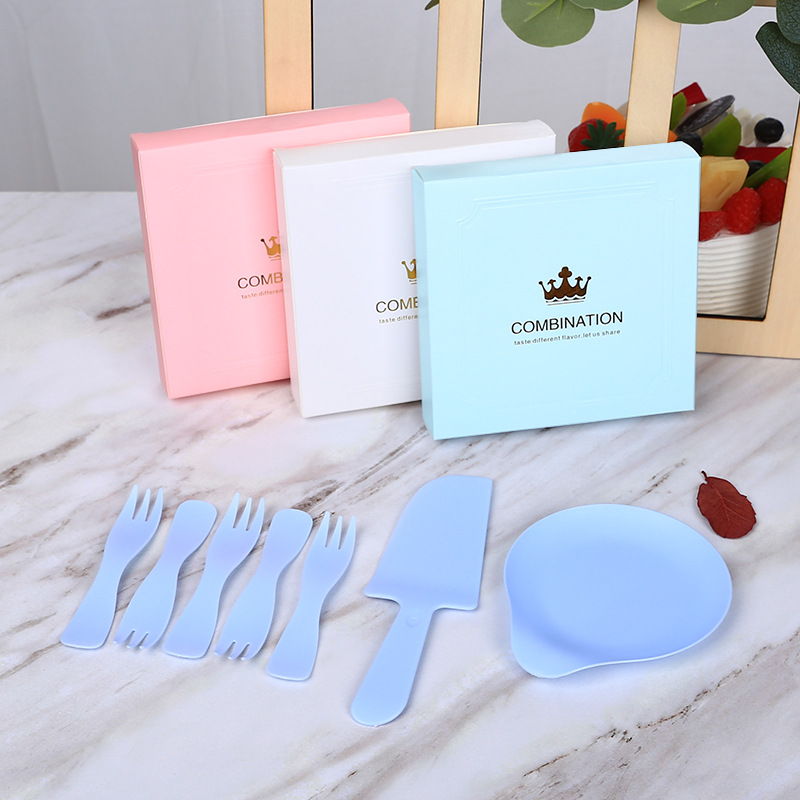 水滴烘焙蛋糕餐具生日一次性餐盘刀叉盒碟套装刀叉盘潘森创意甜点