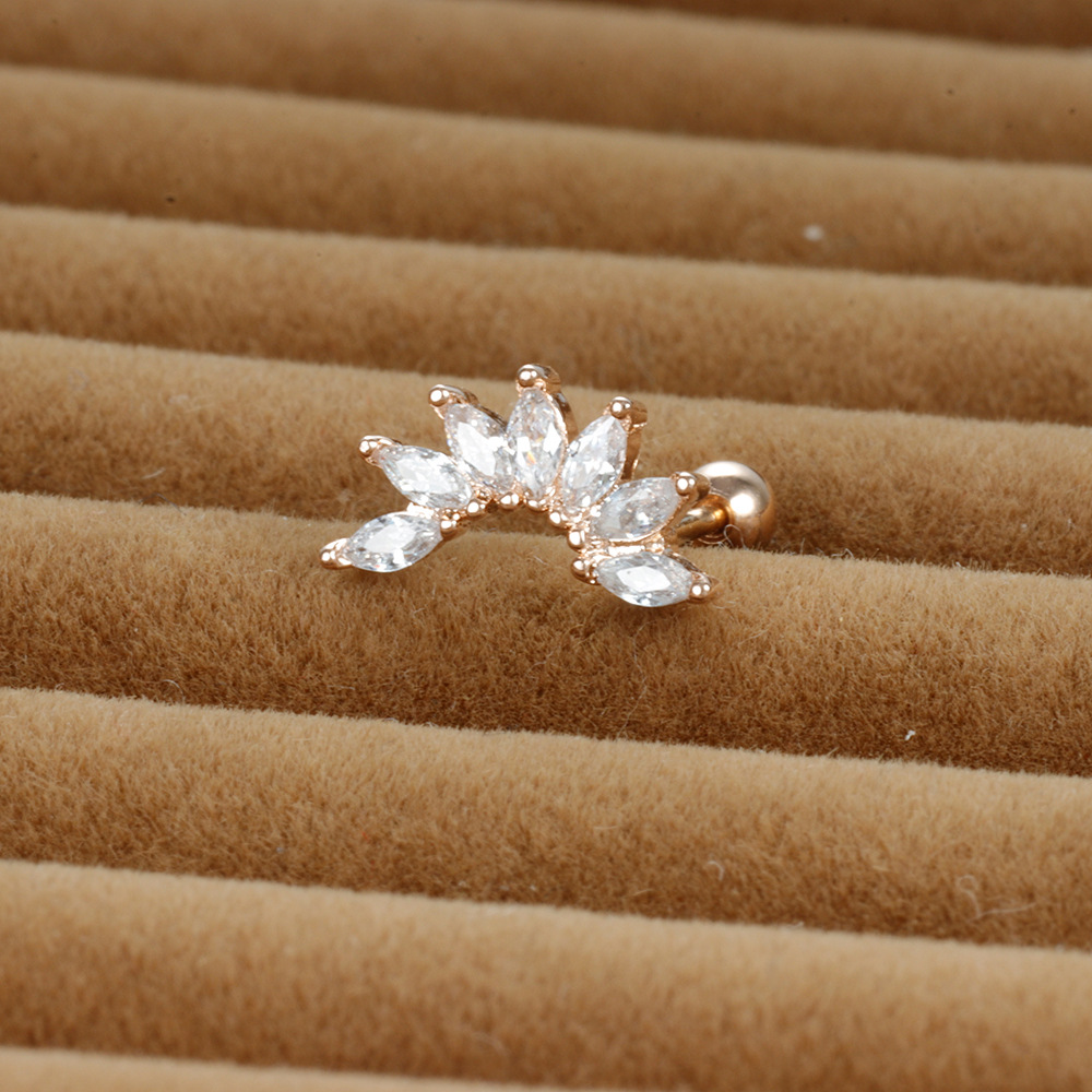 3g Weight Zircon Inlay Material Cartilage earrings Classification 1 Piece Quantity Daily Occasion Stainless Steel Material Geometric Pattern Women's Gender Plating, Inlay Design Simple Style Style 1 Piece Simple Style Geometric Plating Inlay Stainless Steel Zircon Cartilage Earrings 6