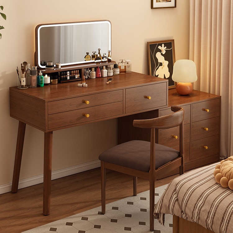 Comedor de vestir dormitorio simple moderno armario de maquillaje en un todo 2025 nuevo estilo chino de alta sensación espejo de mesa de maquillaje