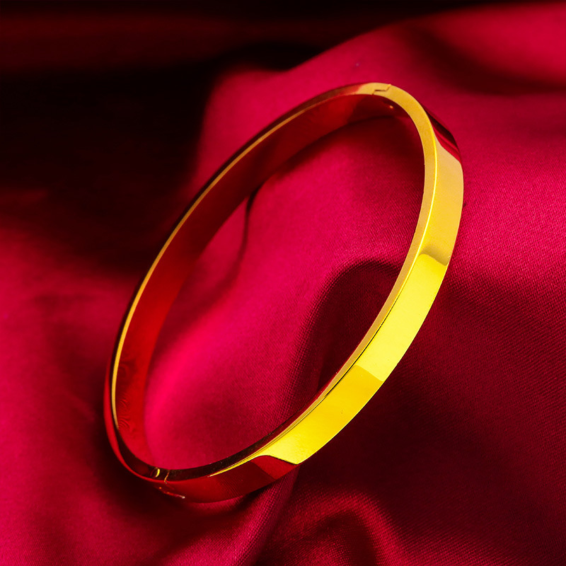 Vietnam sand gold women's glossy dark buckle bracelet women's 6mm bracelet wholesale buckle glossy bracelet