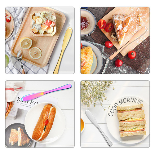 Factory direct sales stainless steel butter knife butter cheese cheese jam bread cake baking 430 butter knife