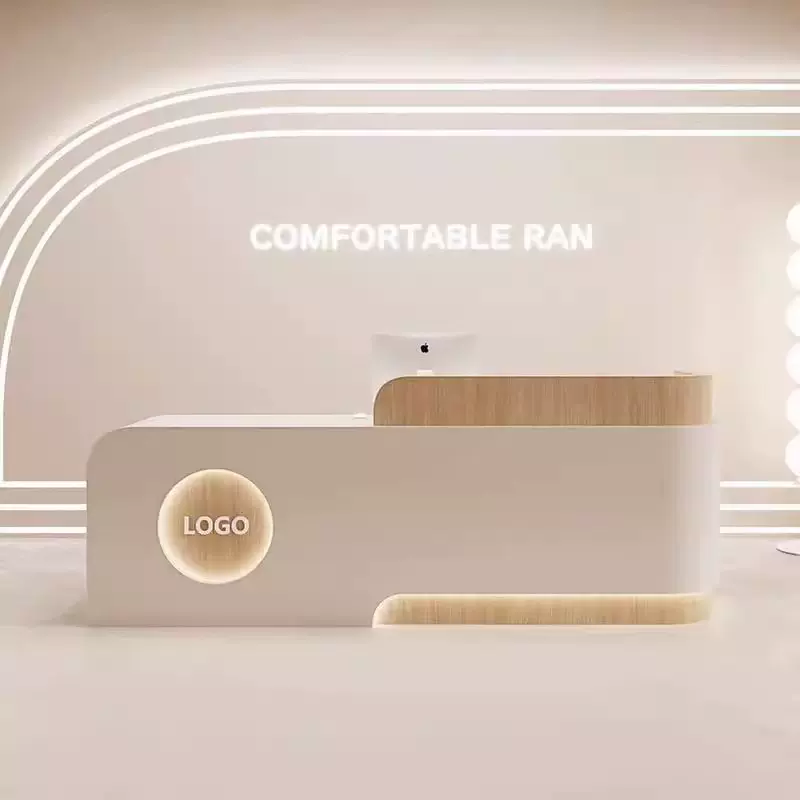 烤漆接待台前台美容院收银台吧台轻奢高级感吧台桌子收银台柜台