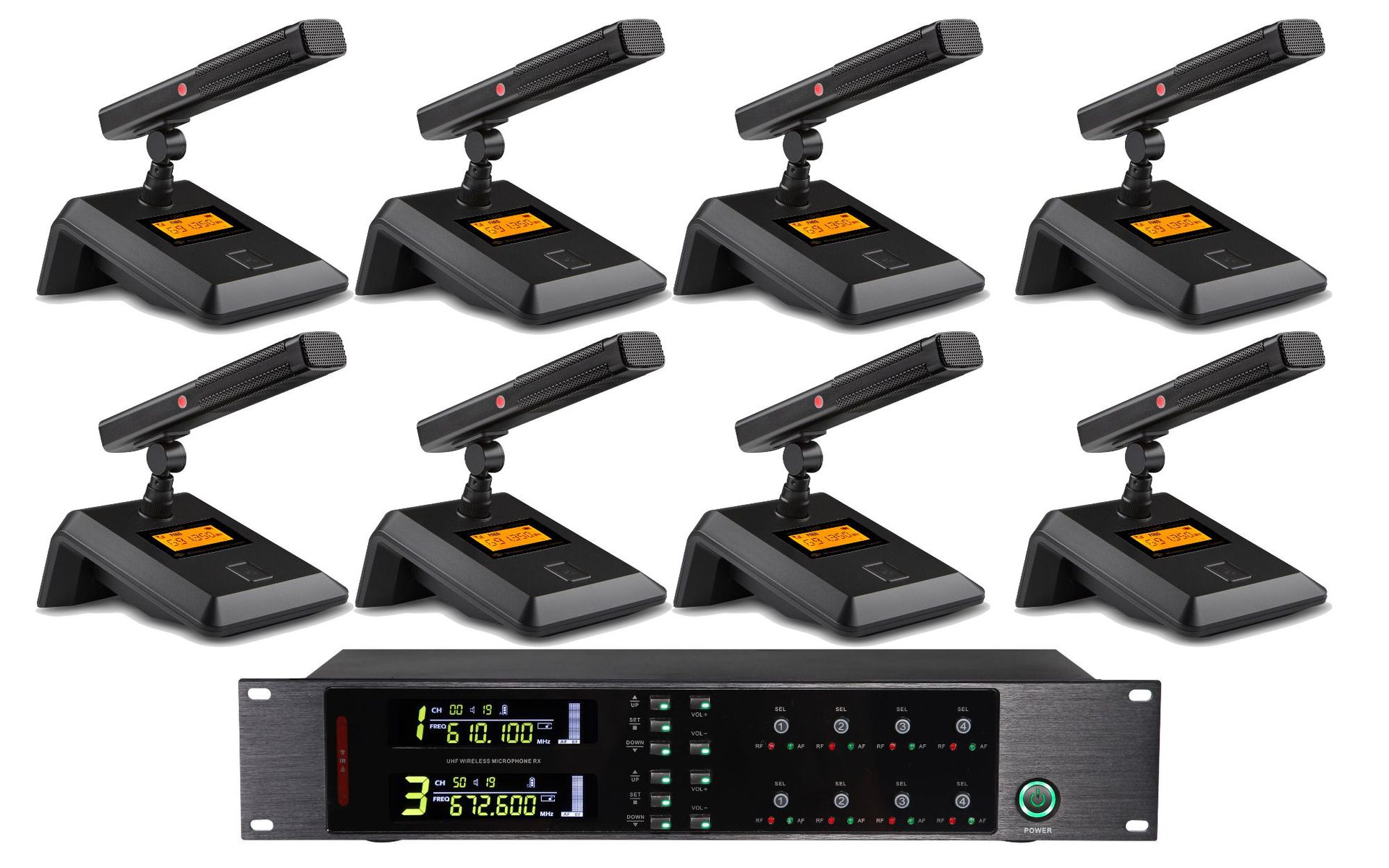 无线拖八会议手持领夹头戴U段可调频TE-U1980