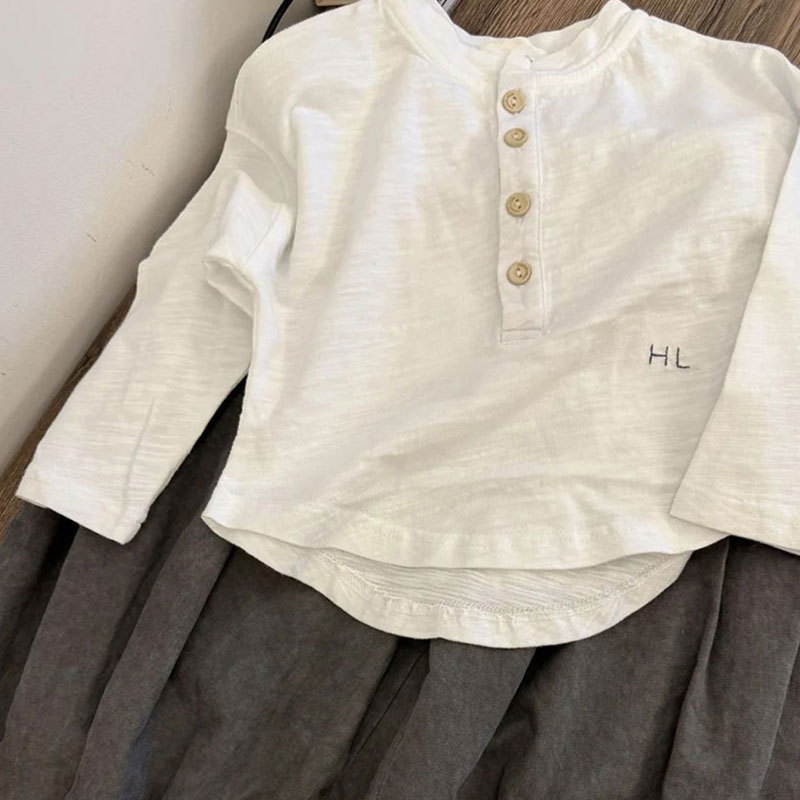 男の子長袖Tシャツ白子供ボトムスシャツ春服2025新作女の子トップス薄手白ファッショントレンド9|undefined