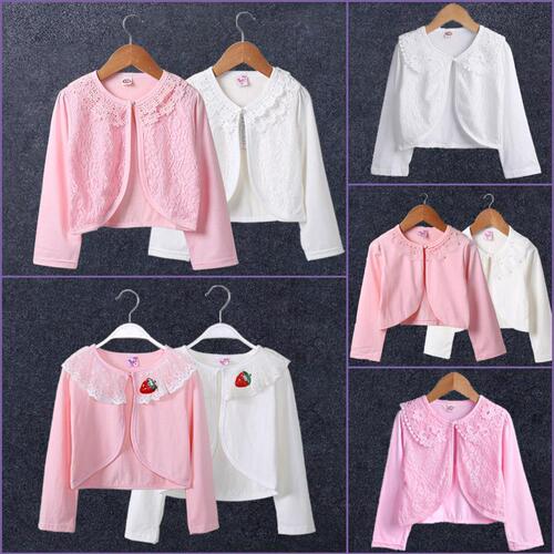 Girls lace cardigan, baby sunscreen coat, children's small shawl, summer thin princess air-conditioning shirt, waistcoat, female baby