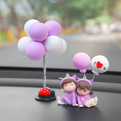 Interior Decoration Car Ornaments: Car ornaments - purple-clothes-depend-on-couple-purple-white-love-ball-mickey-purple-white