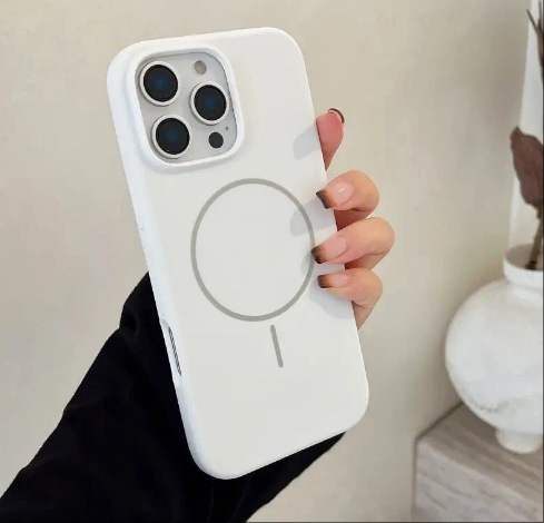 iPhone16 Pro用、細い磁気リング付き液体シリコン製スマホケース、Apple 17 AIR用耐衝撃無地保護ケース|undefined