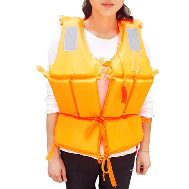 游泳池救生衣橙色防汛漂浮漂流衣救生器材泡沫便携钓鱼服助泳衣