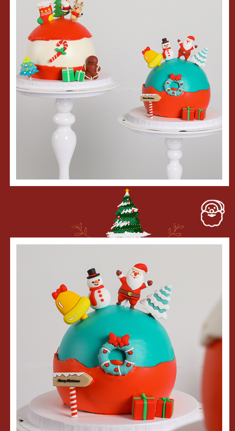 Noël Père Noël En Caoutchouc Souple Fête Fournitures De Décoration De Gâteaux display picture 1