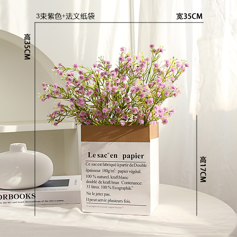 3 racimos de bolsas de papel moradas + francesas