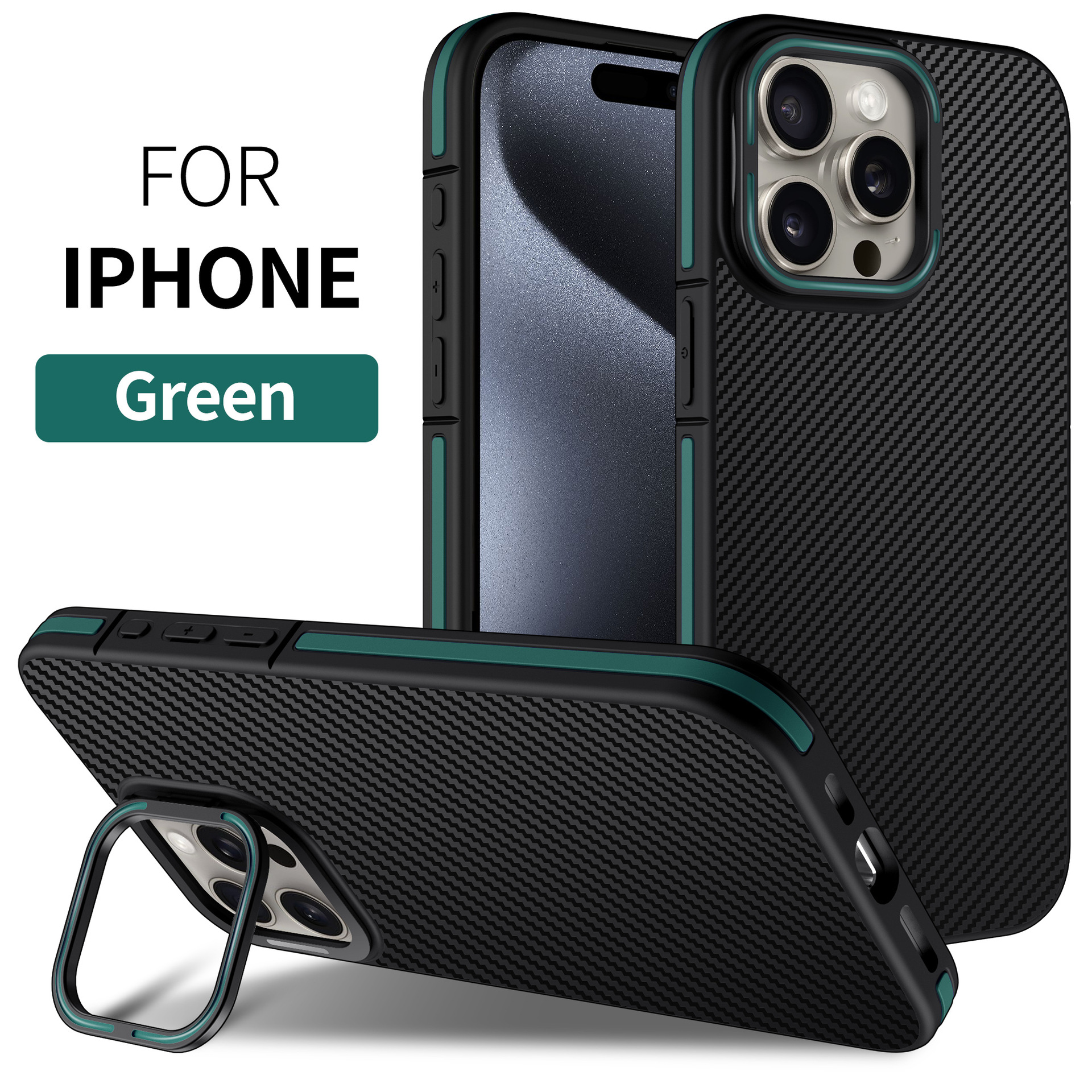 Carbon Fibre Phone Case With Metal Lens Bracket For Iphone 16 Pro Max_voghion.com