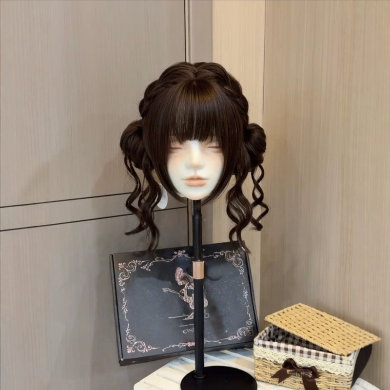 Shuying New Chinese Style Double Bun Braided Wig for Women, Full Head Cover, Daily Use, Realistic Internet Celebrity Hairpiece, Direct from Factory Shuying New Chinese Style Double Bun Braided Wig for Women, Full Head Cover, Daily Use, Realistic Internet Celebrity Hairpiece, Direct from Factory