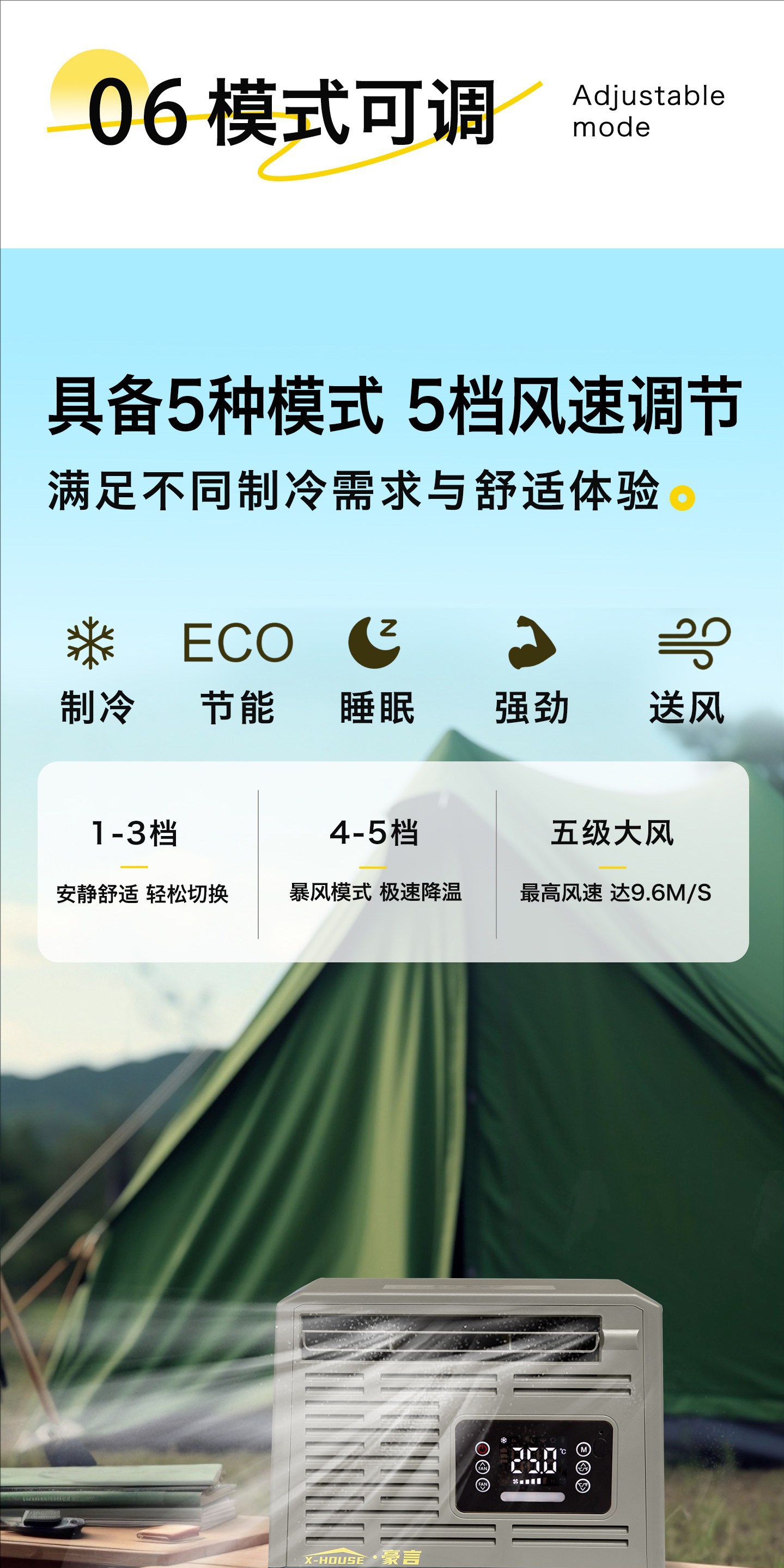 Window-Mounted Car Air Conditioner, Outdoor Tent Camping Mobile Air Compressor, Refrigeration for Rv, Small Air Conditioner Without External Unit
