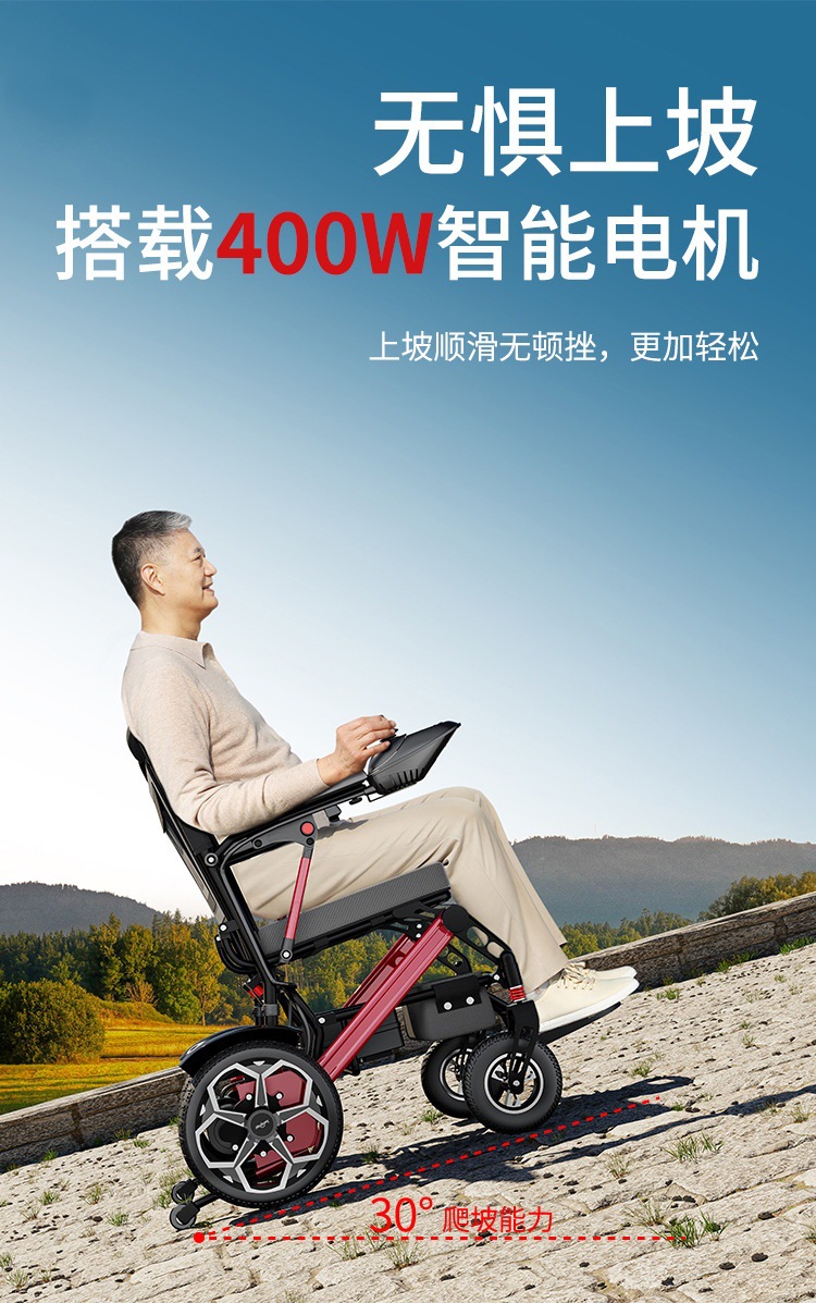 Electric Wheelchair, Intelligent, Fully Automatic, Foldable, Lightweight, Luxury, Multi-Functional, Small Four-Wheel Scooter for the Elderly