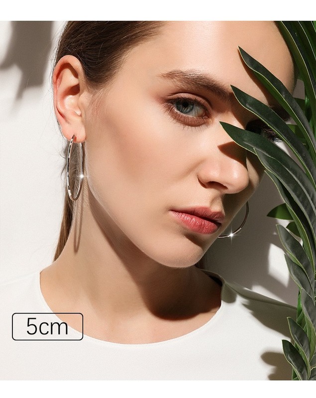 新製品車の花のイヤリング s925 スターリングシルバー針開口部大きなイヤリング女性のための大きなシンプルなプレーンリングギフトイヤリング工場|undefined