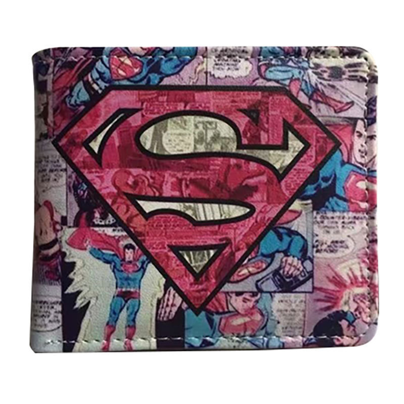 Superhéroe de dibujos animados anime periférico corto Niños estudiante masculino y femenino Cartera de dibujos animados cartera titular de la tarjeta