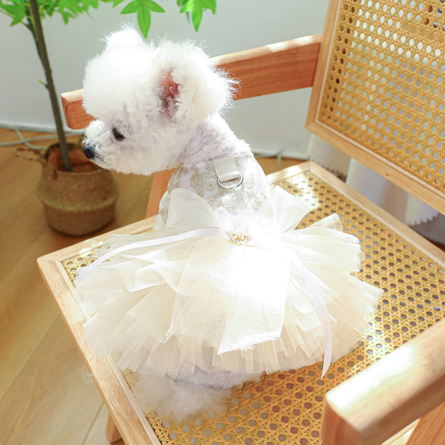 PETCIRCLE pet circle dog cat cat clothing puffy gauze skirt chest and back high-end dress skirt wedding dress collection