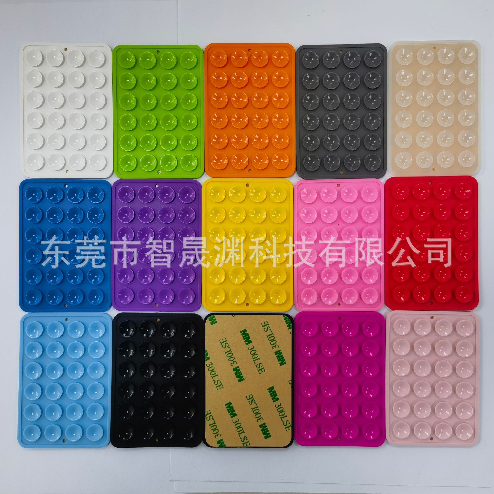 24 Thickened Mobile Phone Suction Cup Holders, Single-Sided Square Silicone Stickers for Power Banks