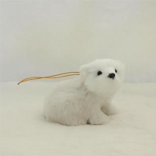 Plush Artificial White Bear and Black Bear Pendant Desktop Window Decoration Holiday Gift Christmas Decoration Pendant