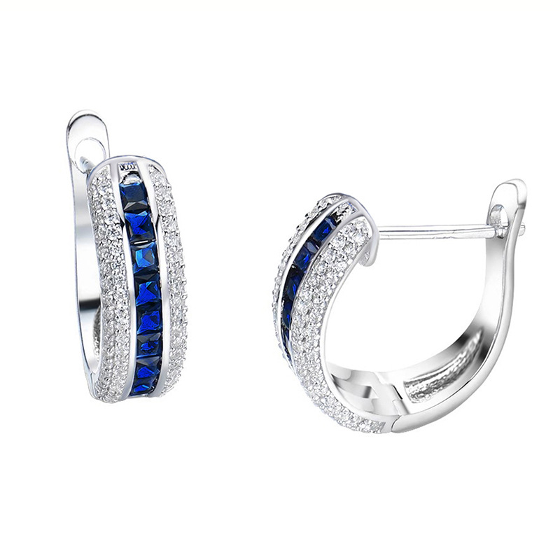 Orecchini a cerchio in zircone con raffinato design zaffiro_voghion.com