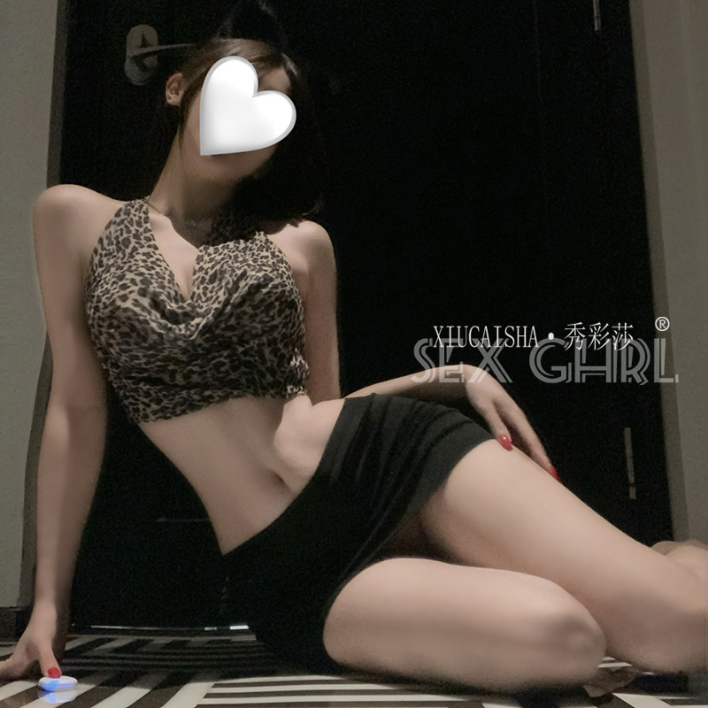 Xiuaisha Sailor-Style Student Roleplay Lingerie Set with Lace-Up Top, Skirt, Panties, Gloves and Leopard Stockings — detail image 9