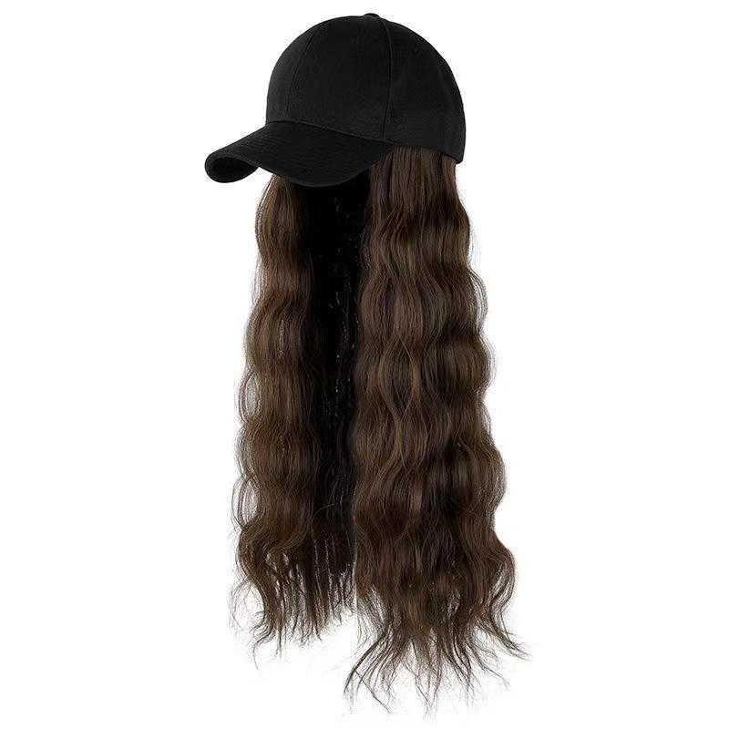 20inch-black hat+light brown hair