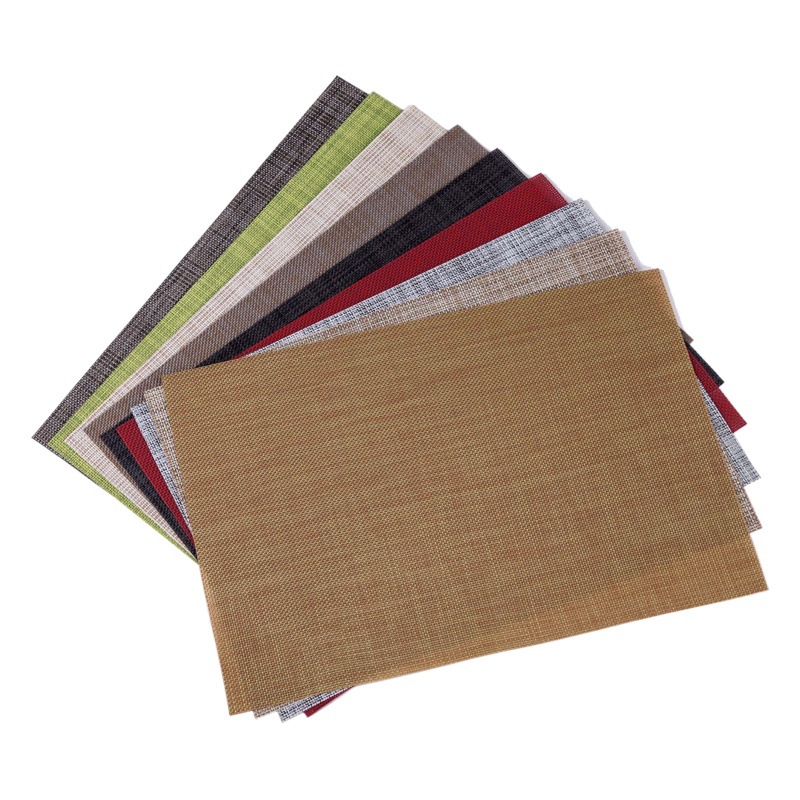 Mantel individual cuadrado japonés de PVC, negro, antideslizante, impermeable y resistente al calor, ideal para mesa y cocina