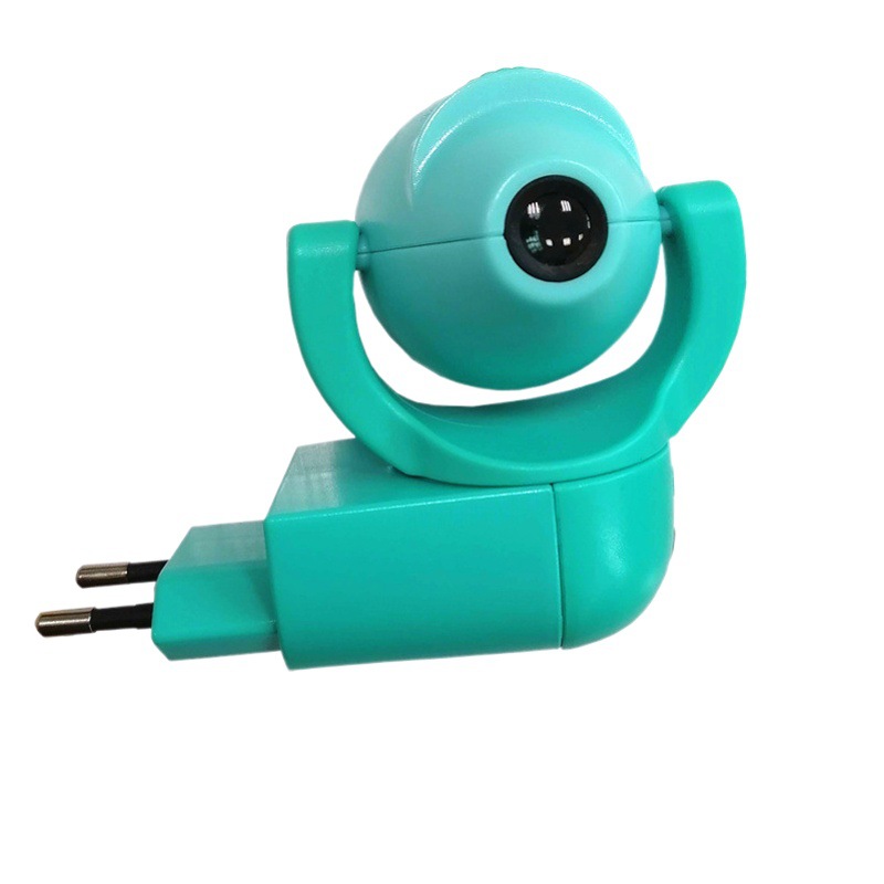 Azul LED proyección noche luz niños dormitorio luz control automático de dibujos animados estándar europeo 220V habitación pequeña lámpara de pared