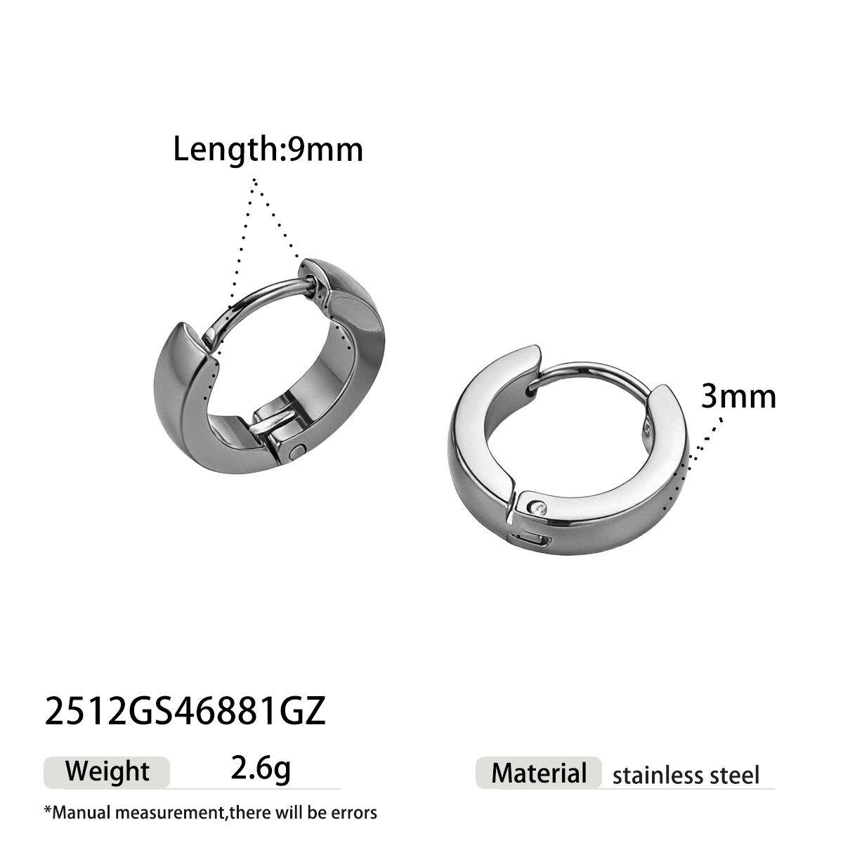 TENA Europa y los Estados Unidos de moda pendientes de acero inoxidable de alta calidad anillo de sensores geométricos joyas de hebilla de orejas joyas de acero de titanio transfronterizas image 8