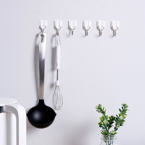 Meiya Simple Color Classic Small Sticky Hook Student Staff Dormitory Bedroom Supplies Household Department Store Wholesale