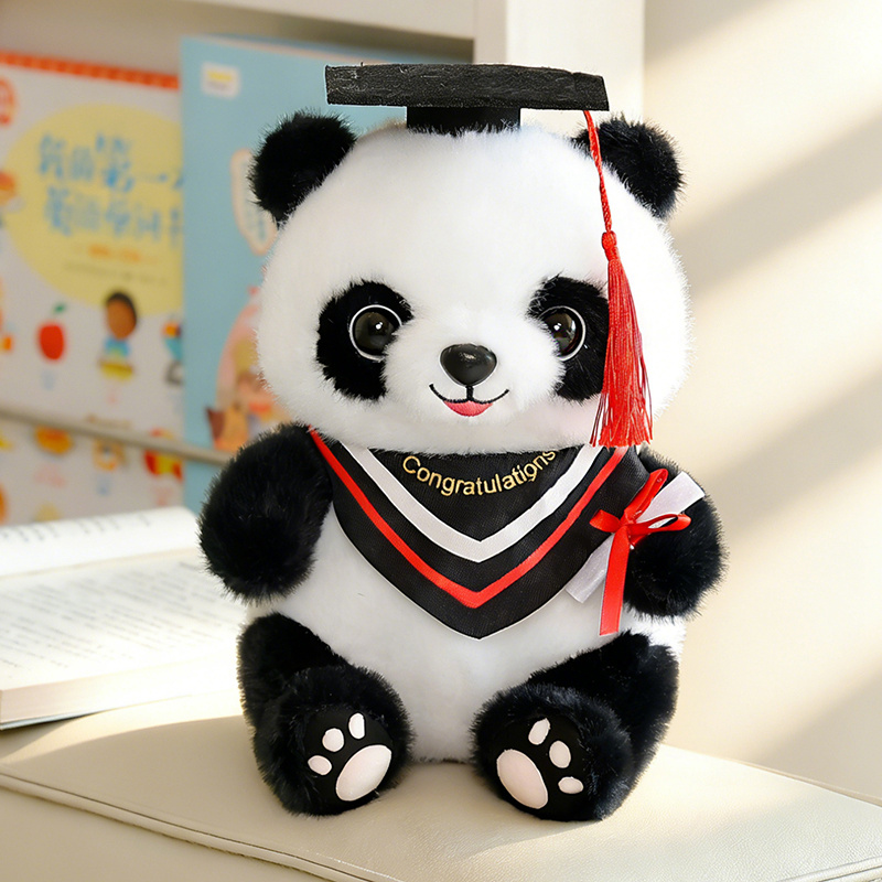 Regalos de graduación Panda juguetes de peluche muñecas bonitas sombreros de graduación muñecas muñecas de peluche regalo