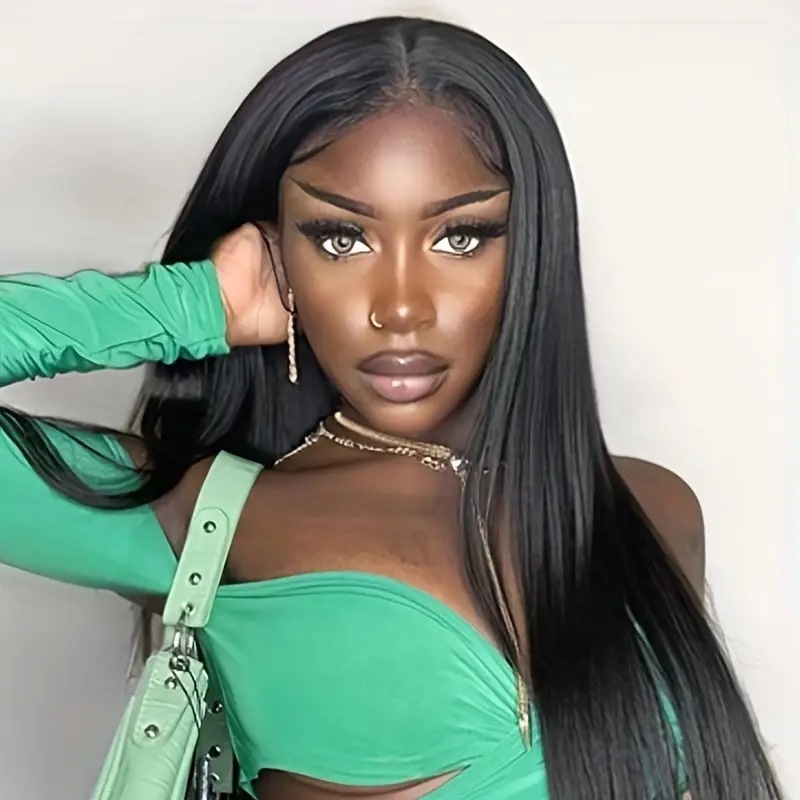 Synthetic Straight Lace Front Wig Long Natural Hair Look_voghion.com
