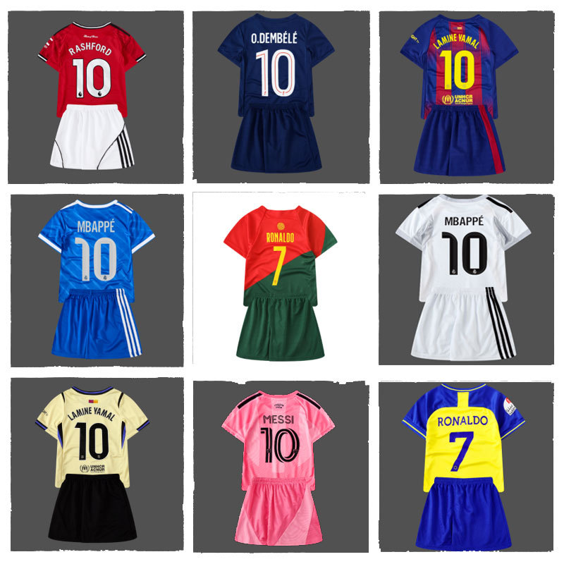2324 Real Madrid Portugal Riyadh C Ronaldo Jersey 2526 Barcelona Manchester City C Ronaldo Kidsren's Football Uniform Set Jersey