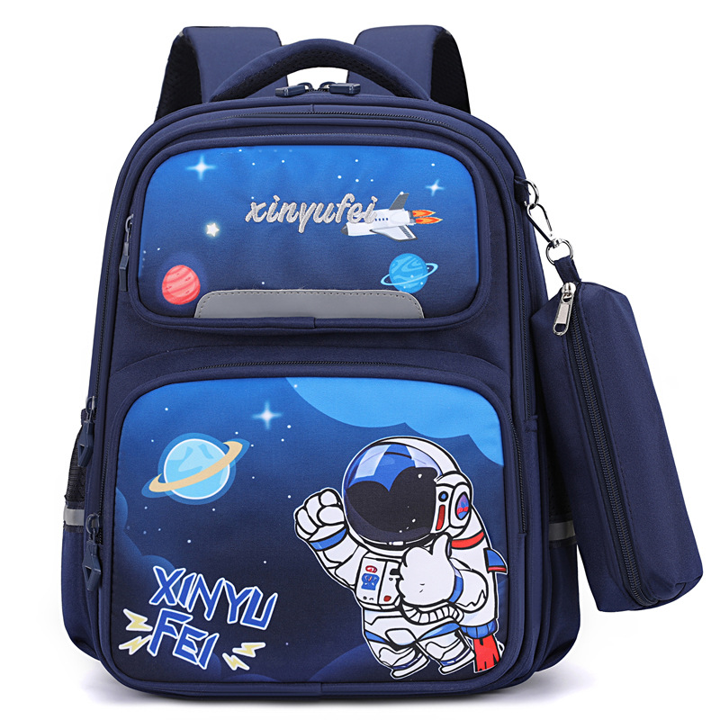 Mochila infantil de alta calidad de dibujos animados creativos serie espacial 6 - 12 años de edad para hombres y mujeres de doble hombro multicapa mochila de espalda