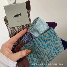 2026新款江南布衣袜子复古撞色四季中高筒JNBY肌感小腿袜女袜批发