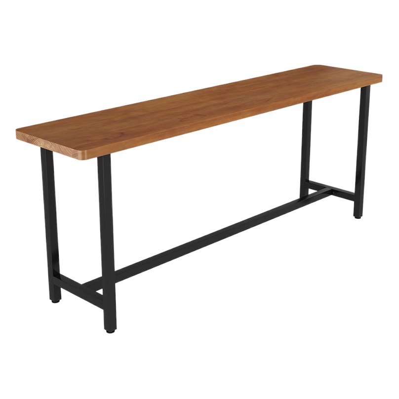 Nordic iron solid wood long table bar milk tea shop high leg table and chair dessert shop wall bar table and chair combination