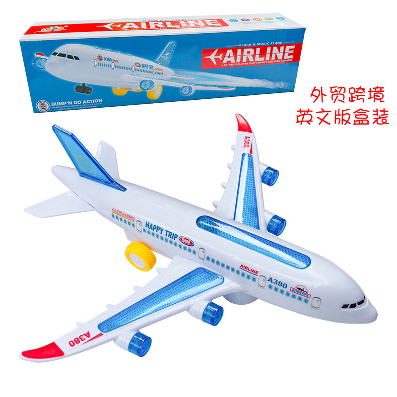 Gran Airbus A380 música flash eléctrico Universal avión sueño avión Avión de aviación modelo juguete