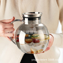 定制冷水壶玻璃耐高温凉白开水杯大容量泡茶壶套装扎壶夏季果汁壶