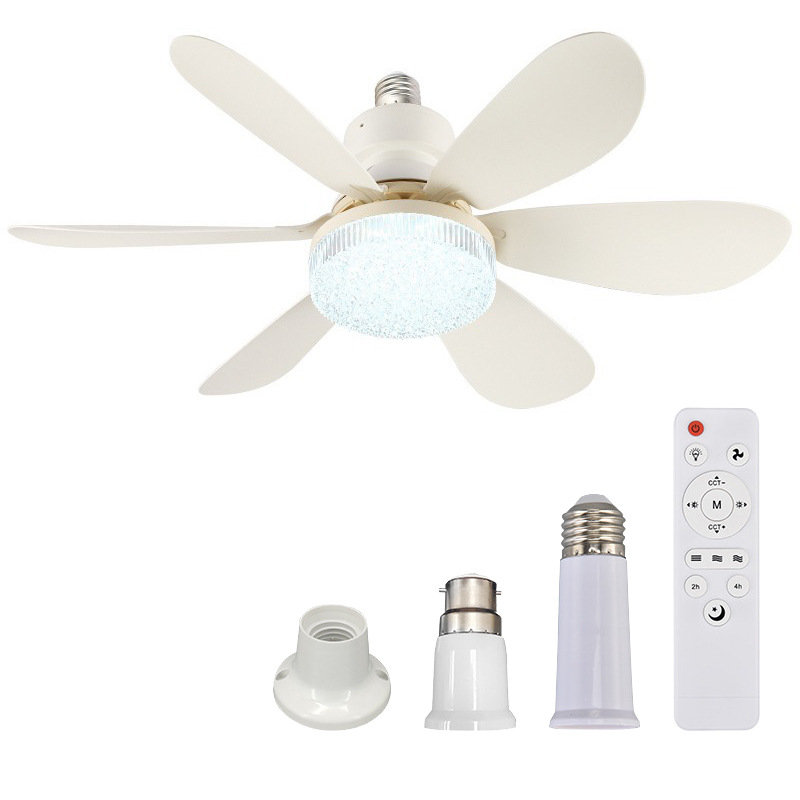 Ventilador de Techo con Luz E27 de ABS Silencioso para Comedor y Dormitorio