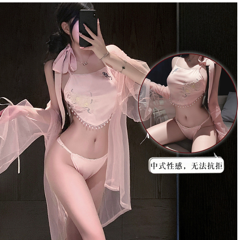 Chinese-Style Sexy Costume, Ancient Style Erotic Lingerie, Hanfu Erotic Sleepwear, Bellyband, Kimono, Seductive Outfit, Sexy Chinese-Style Sexy Costume, Ancient Style Erotic Lingerie, Hanfu Erotic Sleepwear, Bellyband, Kimono, Seductive Outfit, Sexy