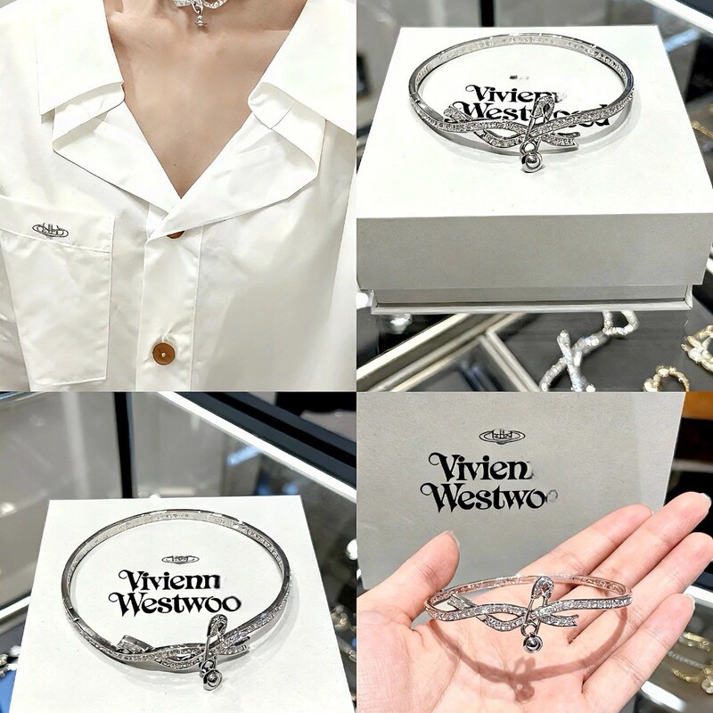 High-End Version of Vivienne Westwood Lilith Brooch Saturn Bow Bracelet, Wristband, and Necklace