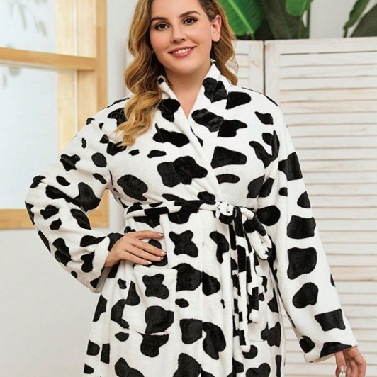 GraceChic GraceChic Cross-Border Hot-Selling Autumn And Winter New Thickened Plus Size Flannel Women's Casual Sweet Nightgown Loungewear_voghion.com