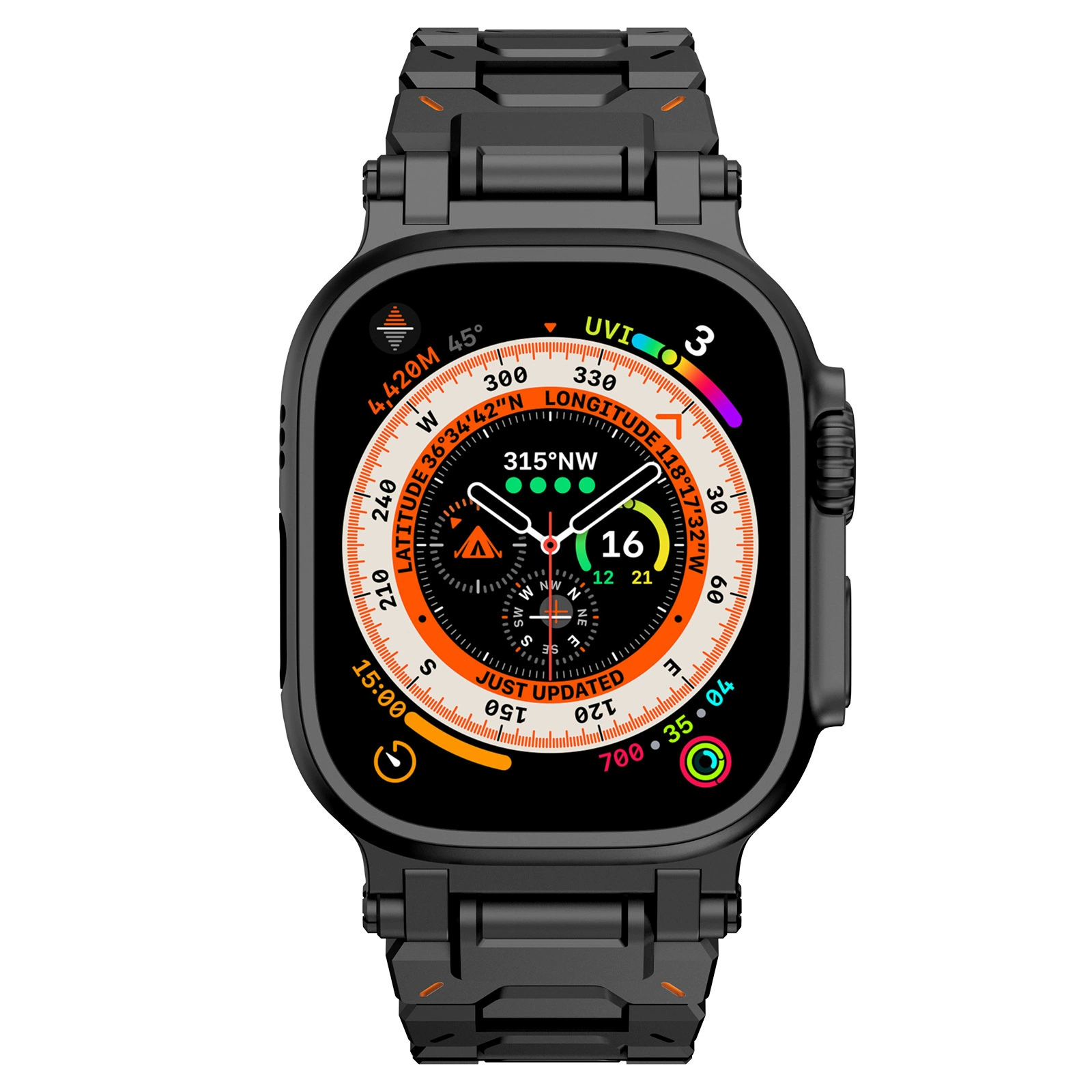 ticmate Explorer: ремешок из нержавеющей стали для Apple Watch Ultra, цвета серебряный, титановый, черный