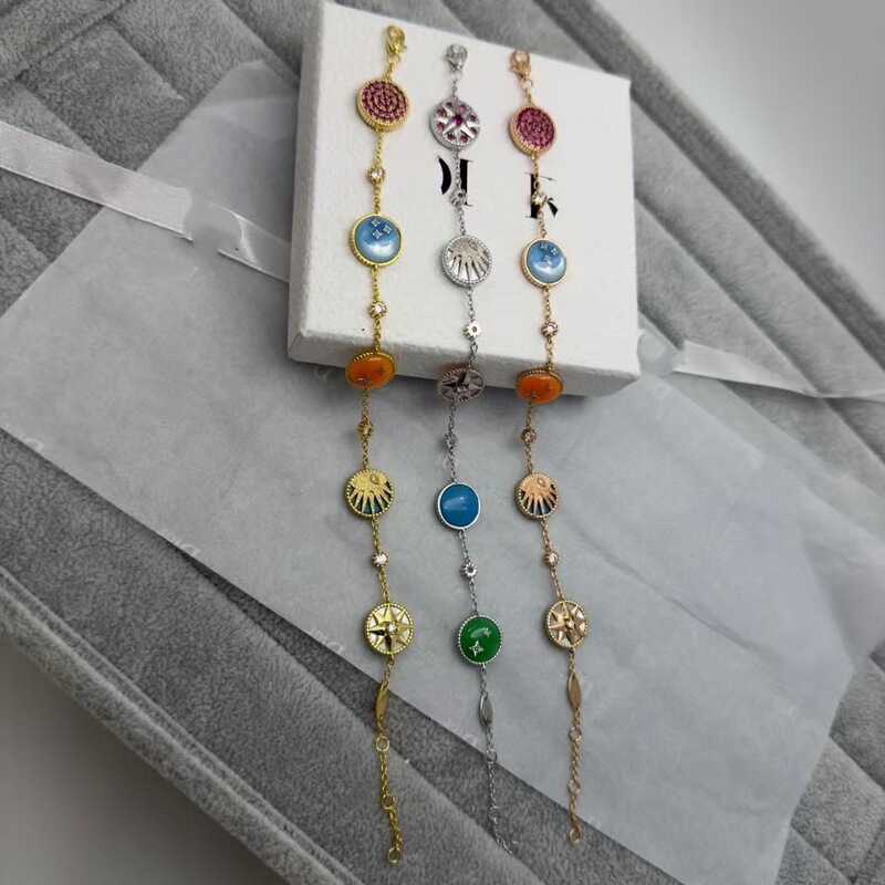 Exquisitely crafted Dijia new model sun, moon, and stars colorful diamond-encrusted bracelet for women, high-end dopamine fashion trendy jewelry
