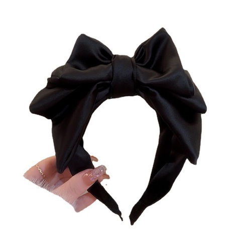  spring style black oversized bow headband for women with high skull and face, small internet celebrity headband, headband and hairpin wholesale