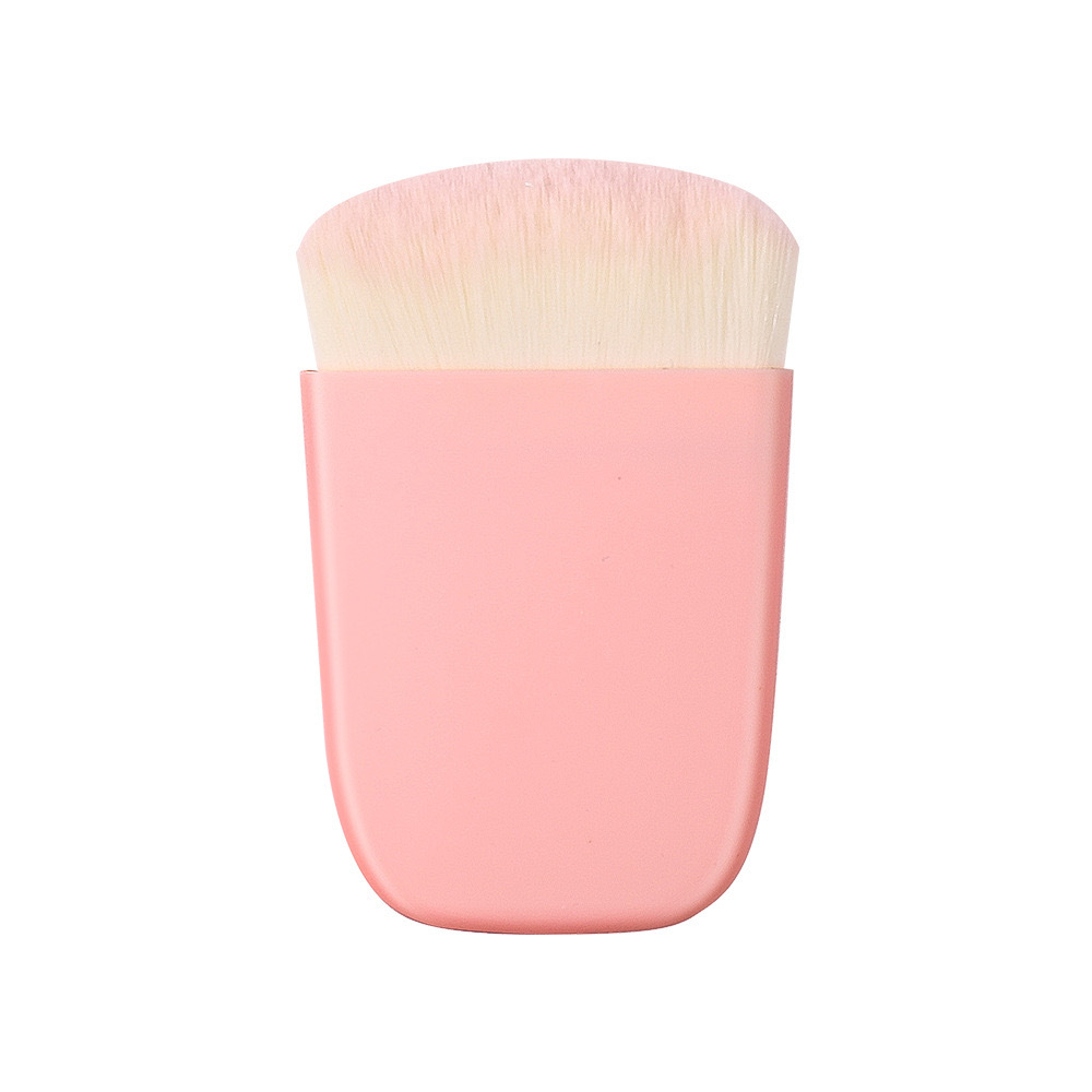 Nuevo pincel para rubor, pincel de maquillaje plano y pequeño, pincel de maquillaje multifuncional, cerdas súper suaves, lindo pincel de maquillaje rosa.