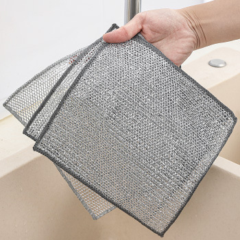 Single-layer steel wire scrubber wire dishwashing cloth kitchen metal wire cleaning cloth household cleaning brush pot steel wire dishwashing cloth